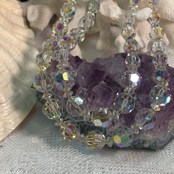 Gorgeous Crystal Double Strung Vintage Necklace Elegant Beaded WOW! - Picture 3 of 10